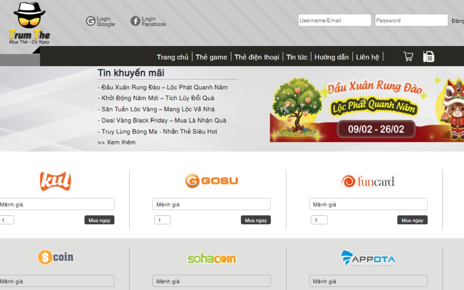 Trumthe.com – Trang web bán thẻ game uy tín